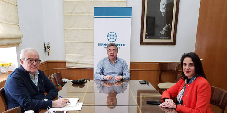 Συνάντηση Περιφερειάρχη με την Πρόεδρο του Κέντρου Κοινωνικής Πρόνοιας Περιφέρειας Κρήτης