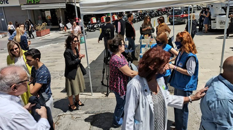 Εθελοντική αιμοδοσία στην Πλατεία Ελευθερίας στο Ηράκλειο.