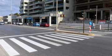 Νέες διαγραμμίσεις με ψυχροπλαστικό υλικό, έγιναν στο Ηράκλειο.