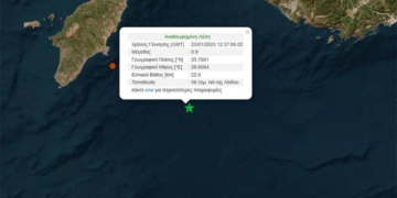 Iσχυρός σεισμός 5,9 Ρίχτερ ανοιχτά της Ρόδου