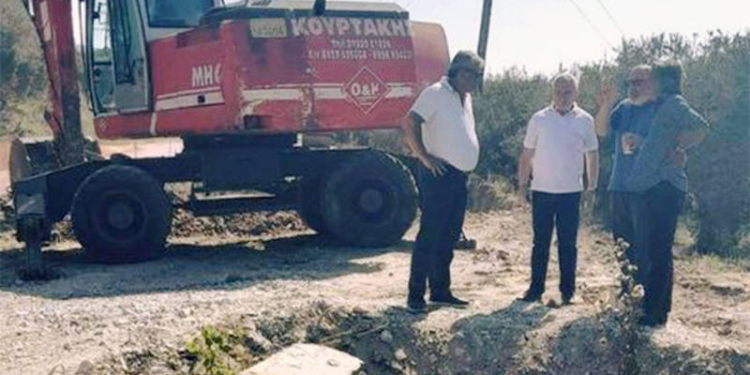 Πρόοδος εργασιών αποκατάστασης στην εθνική οδό 97 , μεταξύ Μοιρών και Τυμπακίου