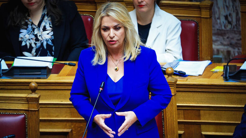 Η Υφυπουργός Ανάπτυξης Άννας Μάνη – Παπαδημητρίου στη Βουλή