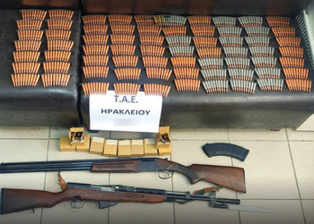 Κατασχέθηκαν Όπλα και 1.100 Φυσίγγια στο Ηράκλειο