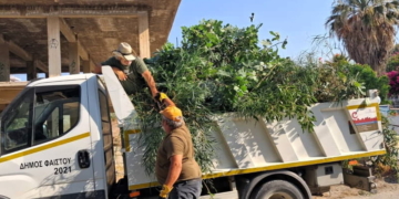 Εργασίες καθαριότητας στο Καλαμάκι του Δήμου Φαιστού