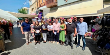 Περιοδεία κλιμακίου του ΠΑΣΟΚ με Ελένη Βατσινά και Φραγκίσκο Παρασύρη στη Μεσσαρά