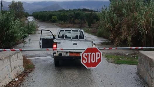 Ιρλανδική διάβαση στον Γεροπόταμο του Δήμου Φαιστού κατά τη διάρκεια βροχοπτώσεων.