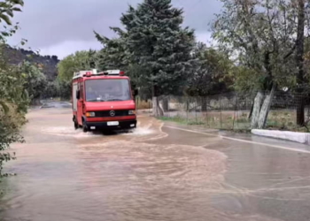 Υπερχείλιση ποταμού στον Άγιο Γεώργιο στο Οροπέδιο Λασιθίου λόγω κακοκαιρίας